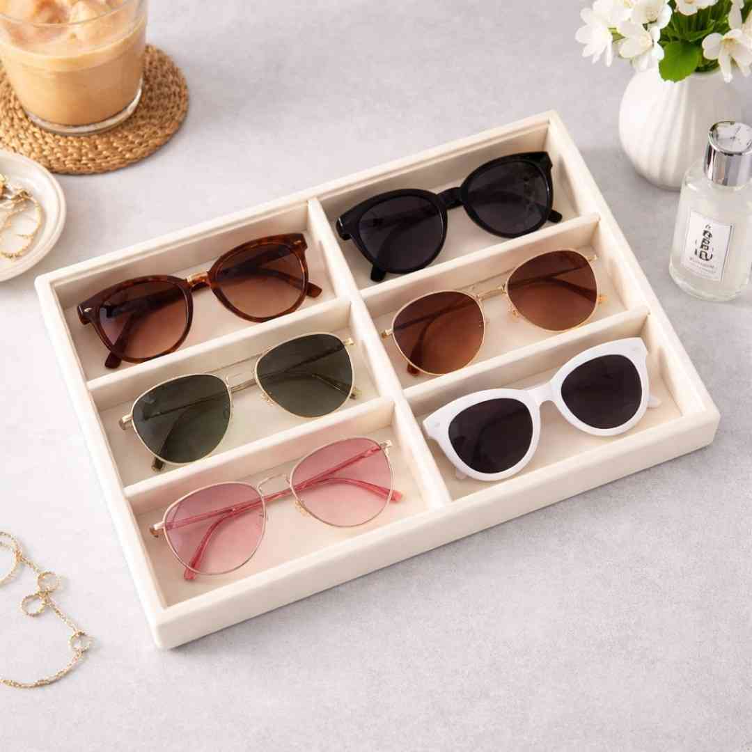 TBT 6 Slot Sunglass Tray – Compact Drawer Storage for Everyday Eyewear