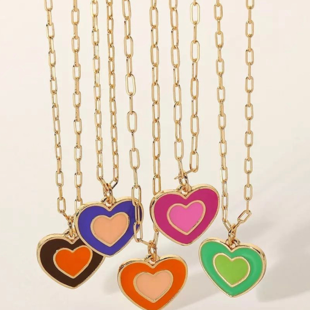 Coloured Heart Necklace