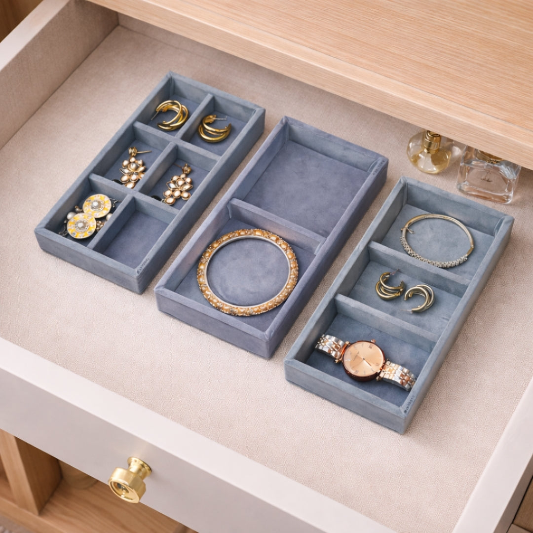 3 Grid, 2 Grid & 6 Grid Mini Jewellery Organiser – Compact Storage Combo