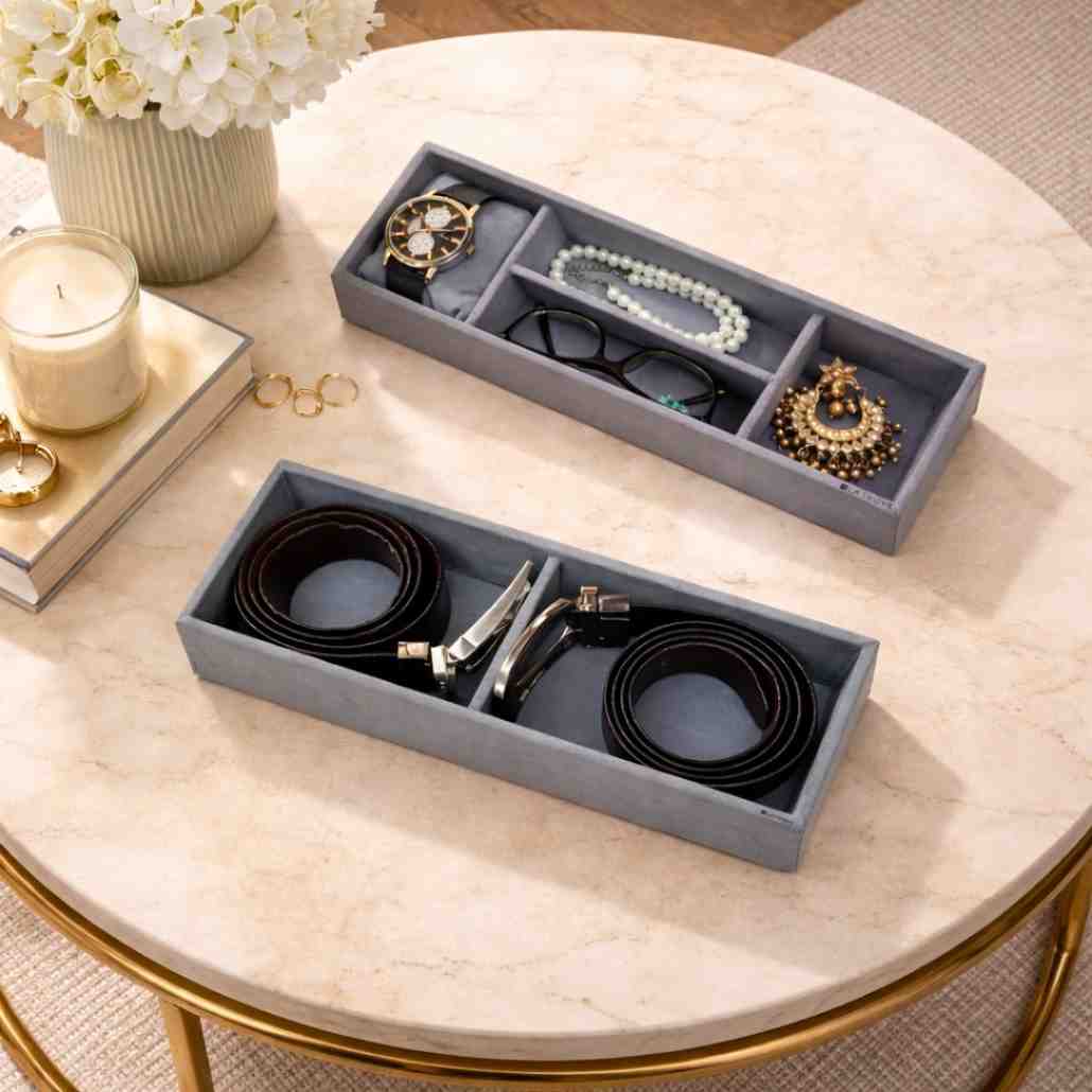Belt, Sunglass & Watch Drawer Organizer Tray