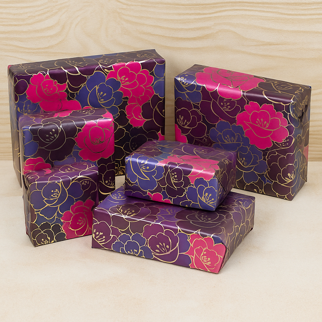 Beautiful Dark floral Packing Paper