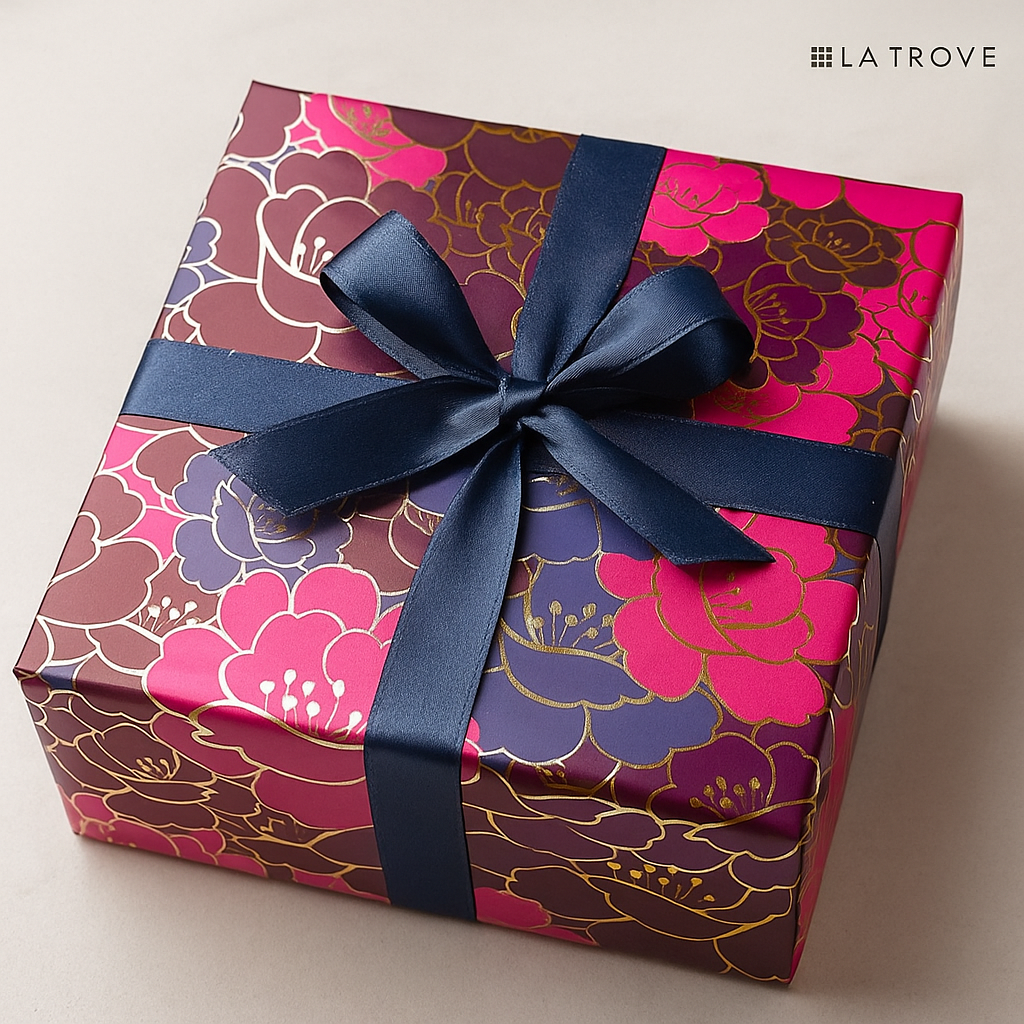 Beautiful Dark Floral Packing Paper – Premium Embossed Gift Wrap Sheets