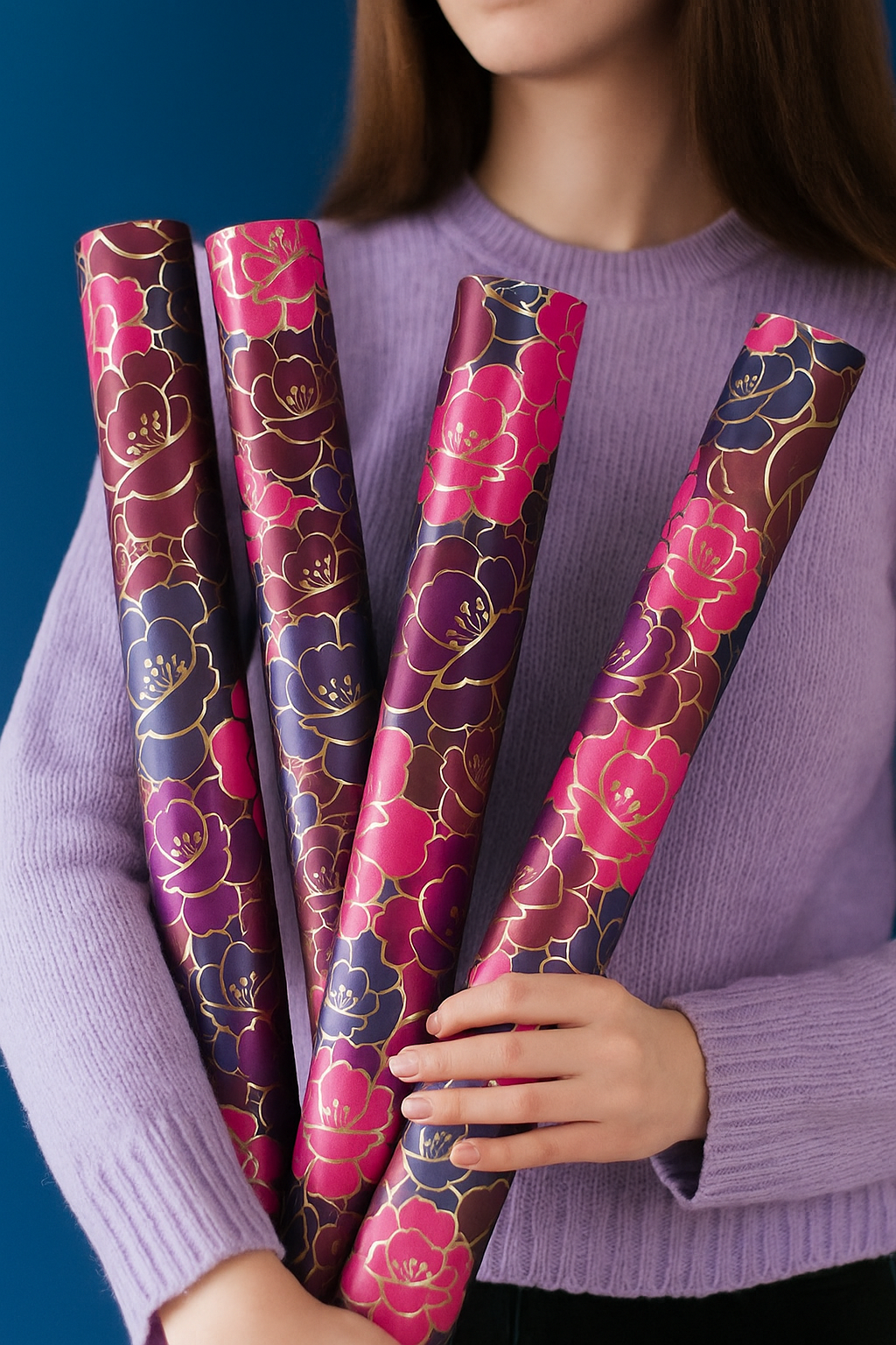 Beautiful Dark floral Packing Paper