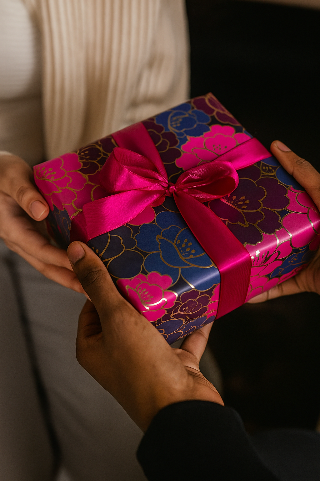 Beautiful Dark floral Packing Paper