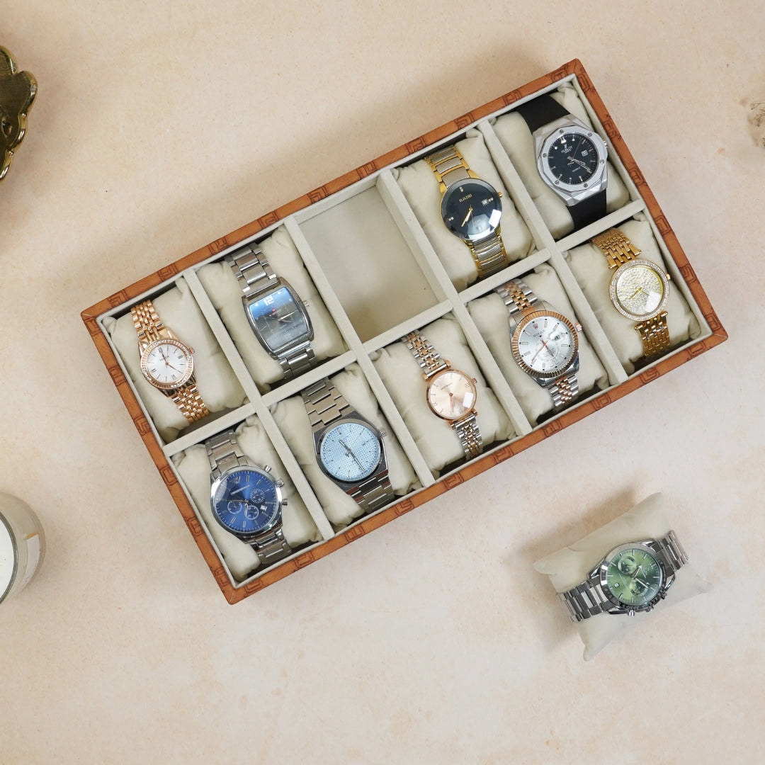 Designer 10-Slot Watch Tray