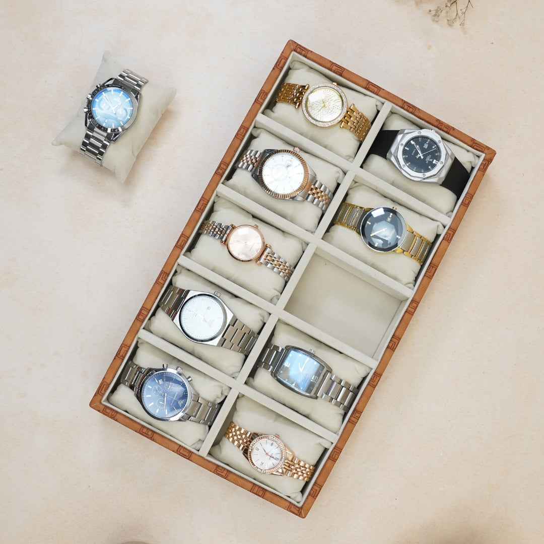 Designer 10-Slot Watch Tray