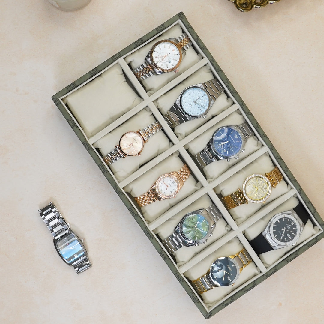 Designer 10-Slot Watch Tray
