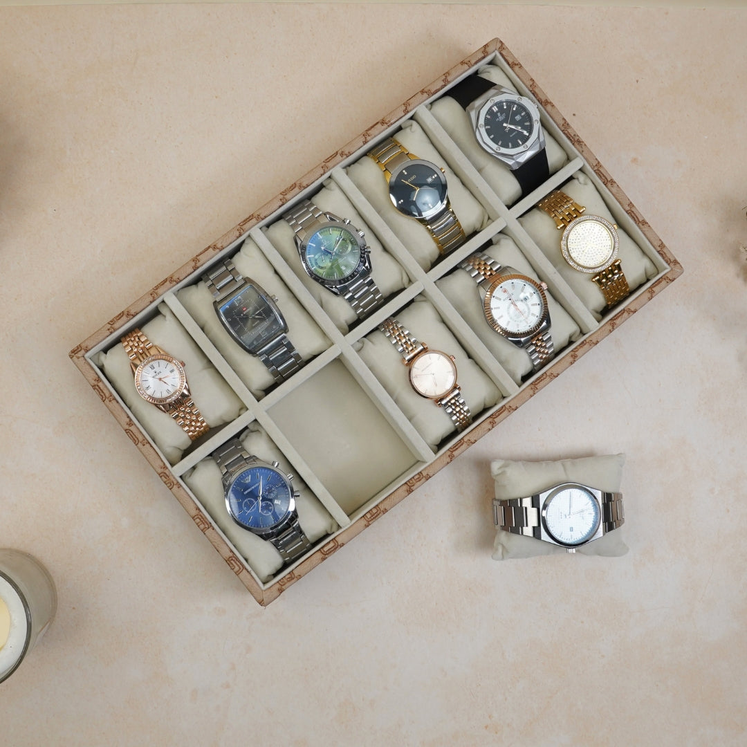 Designer 10-Slot Watch Tray