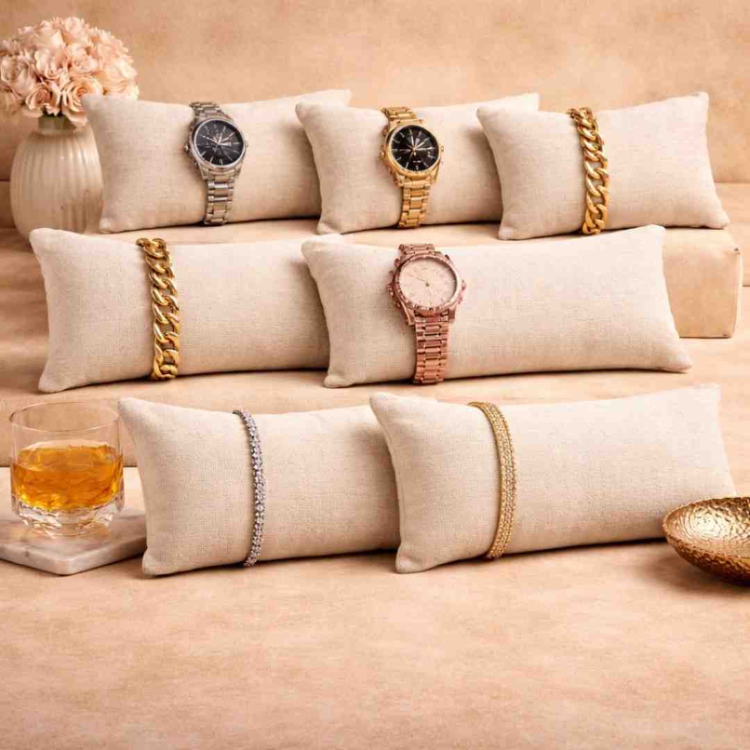 The Big Trove Suede Velvet Pillows for Watch, Bangle & Jewellery Organisers