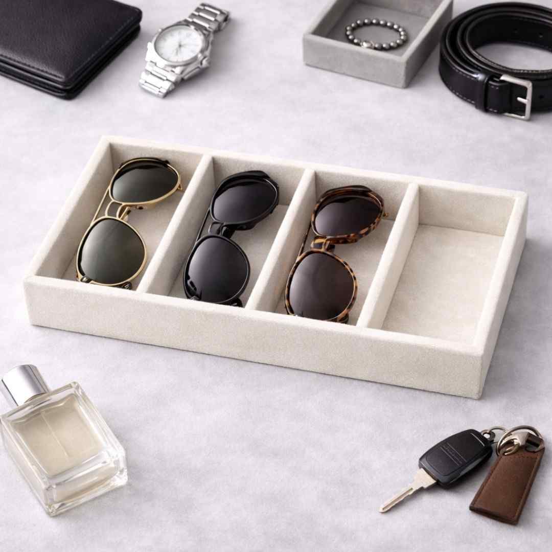 TBT 4 Slot Sunglass Tray – Smart Eyewear Storage for Everyday Wardrobes