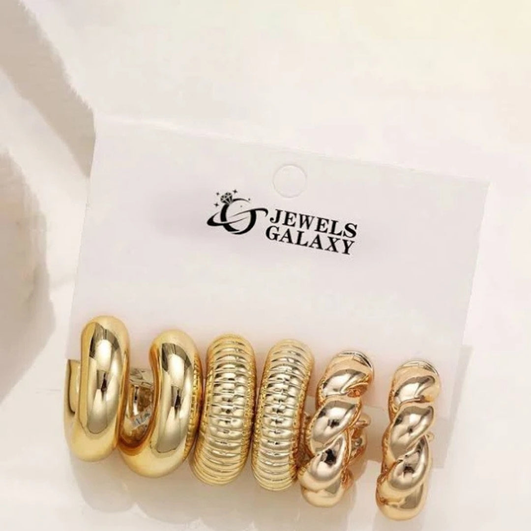 Golden Hoop Elegance Set – 3 Styles in One