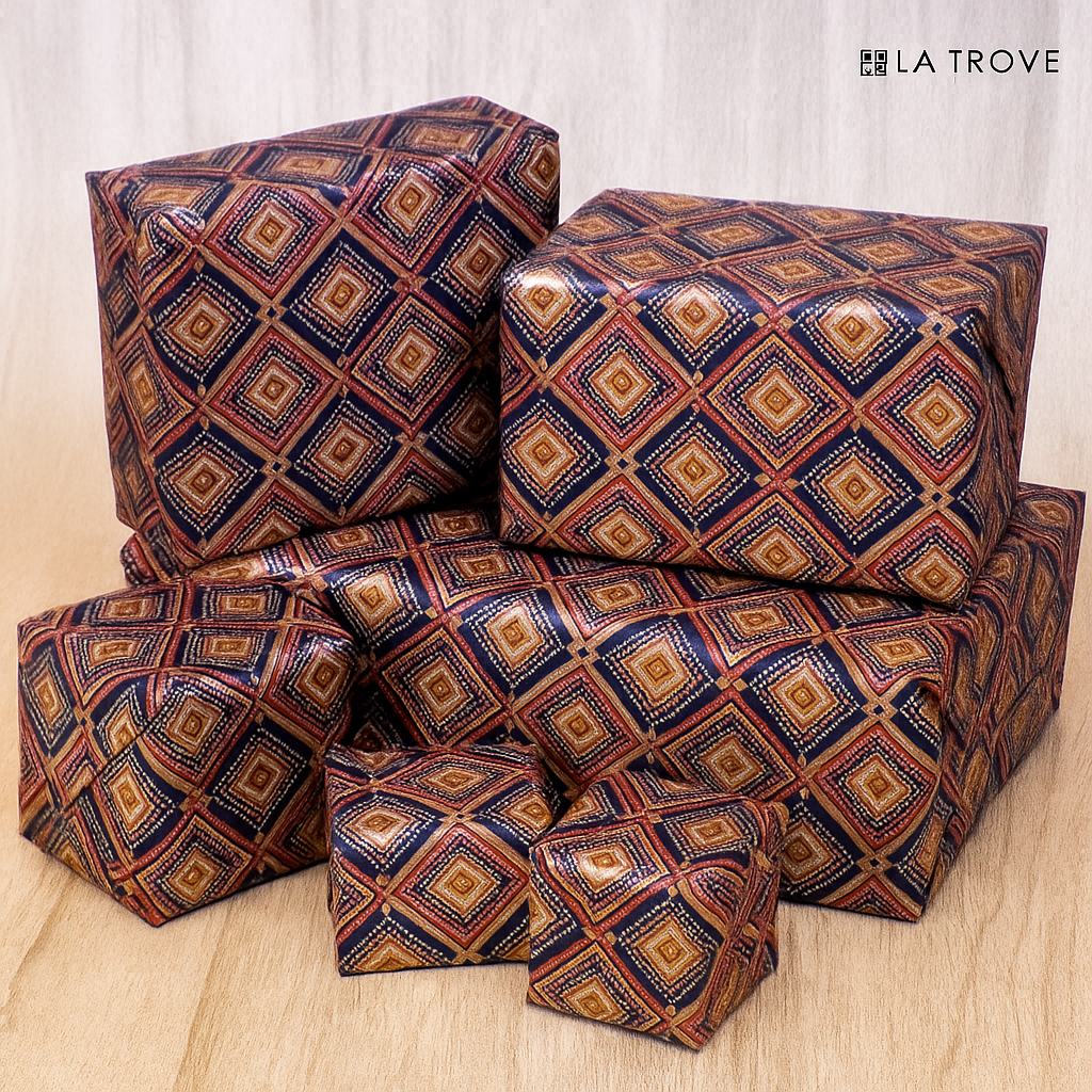 Golden Touch Squares Packing Paper