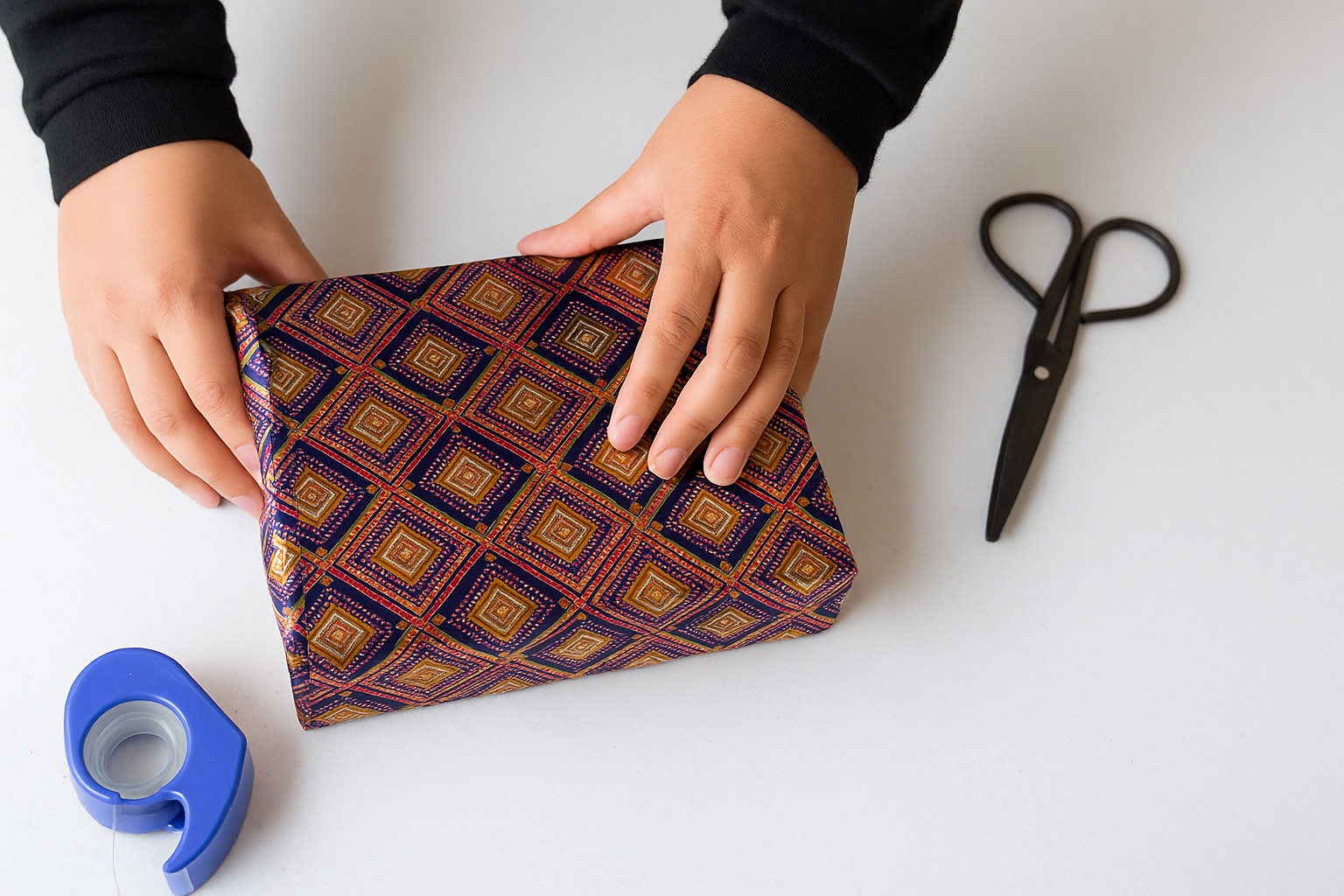 Golden Touch Squares Packing Paper