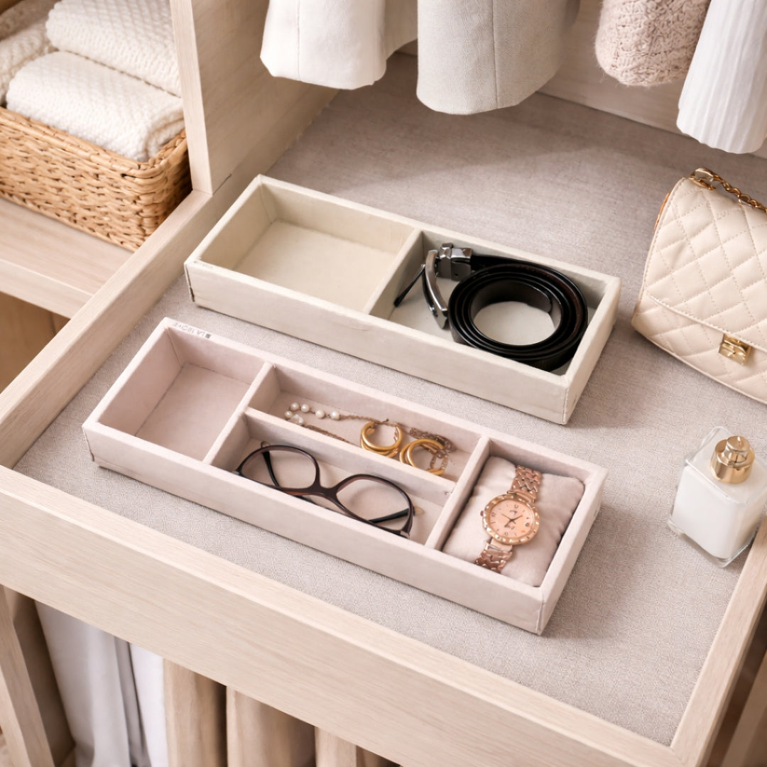 Belt, Sunglass & Watch Drawer Organiser – 2 Belt, 2 Sunglass & 2 Watch Slots