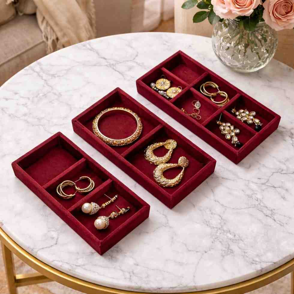 3 Grid, 2 Grid & 6 Grid Mini Jewellery Organizer