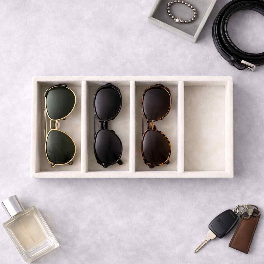 TBT 4 Slot Sunglass Tray – Smart Eyewear Storage for Everyday Wardrobes