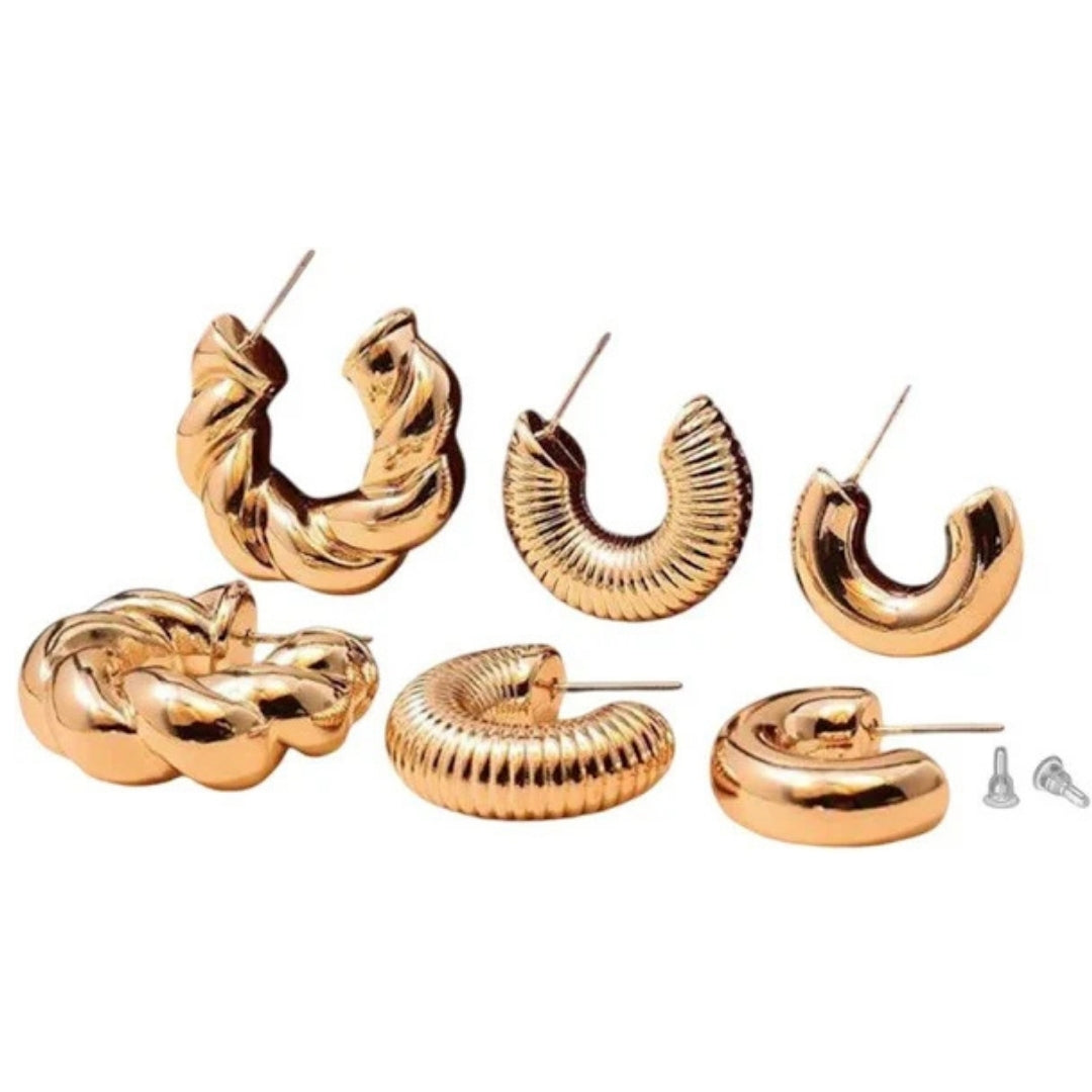 Golden Hoop Elegance Set – 3 Styles in One