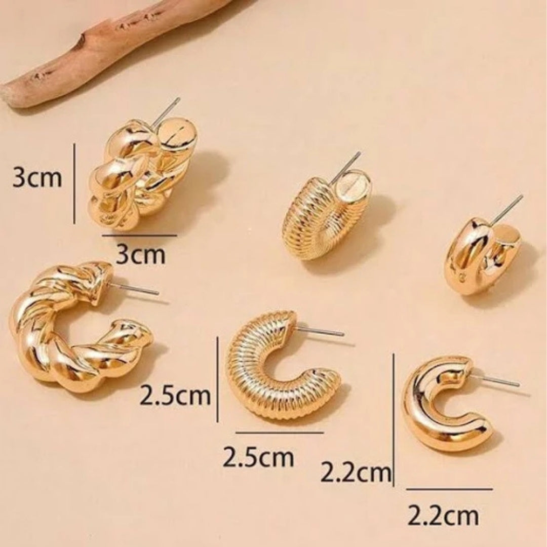 Golden Hoop Elegance Set – 3 Styles in One