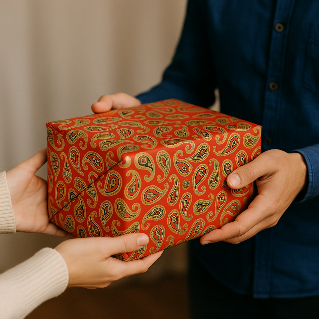 Vintage Paisley Red Packing Paper