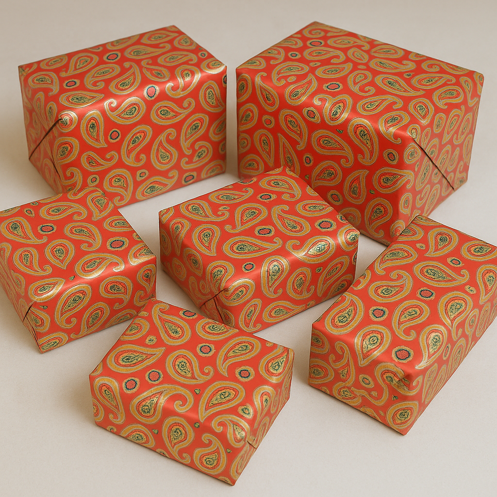 Vintage Paisley Red Packing Paper
