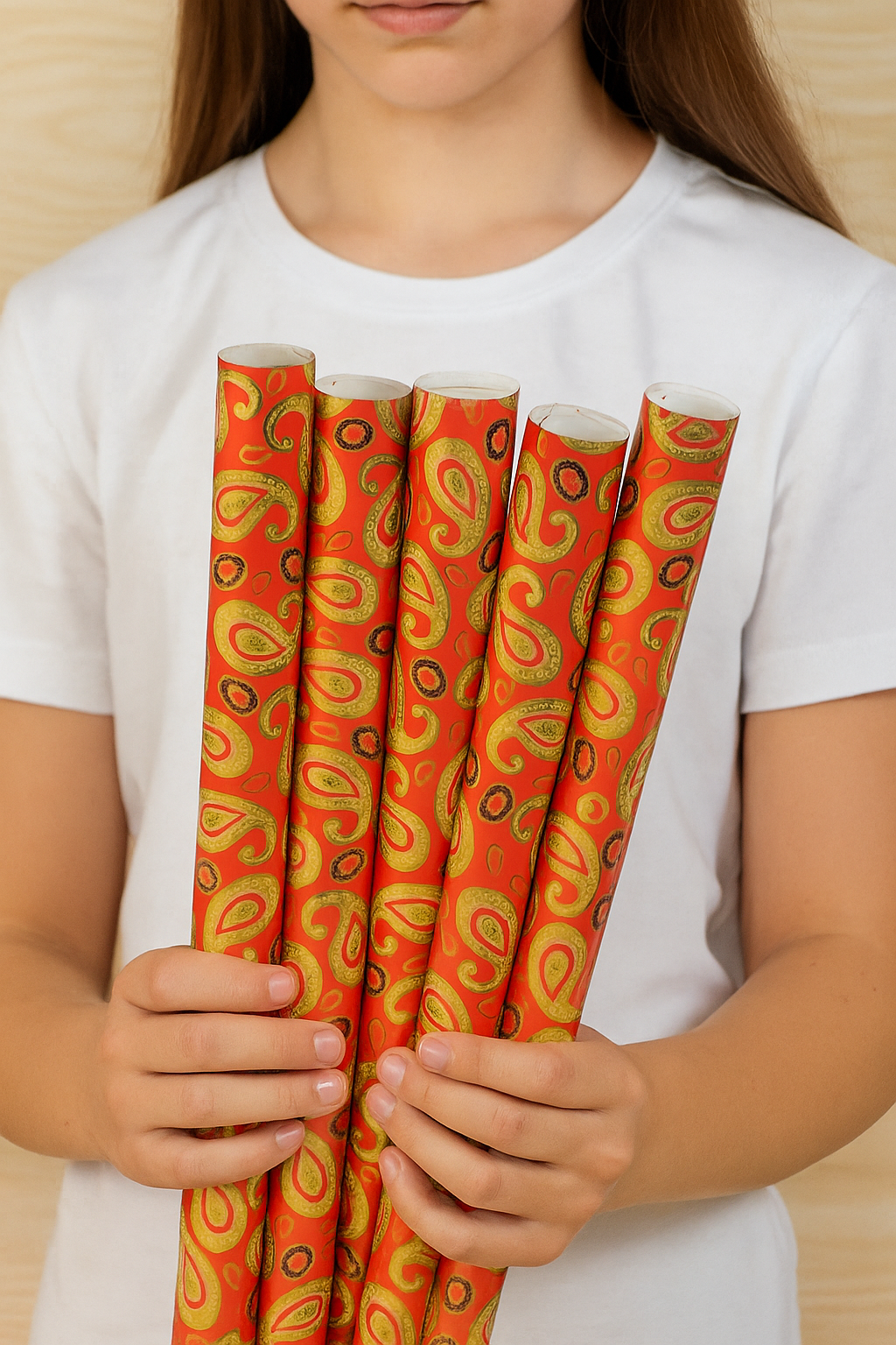 Vintage Paisley Red Packing Paper