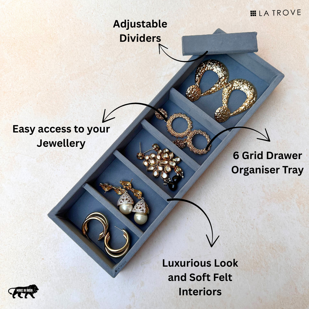 6 Grid Jewellery Tray (Sleek)