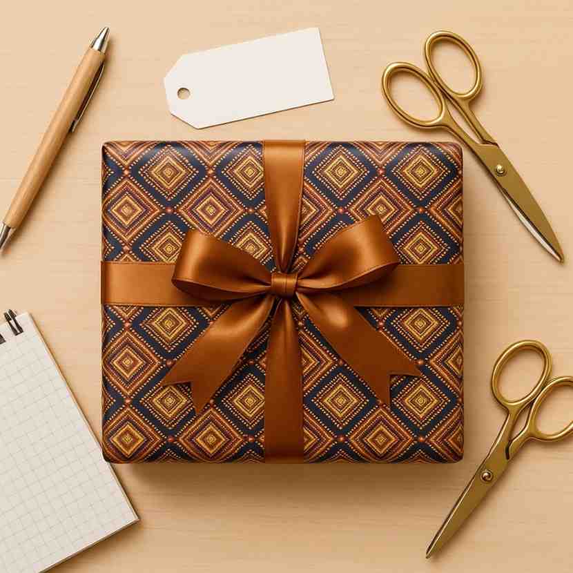 Golden Touch Squares Packing Paper