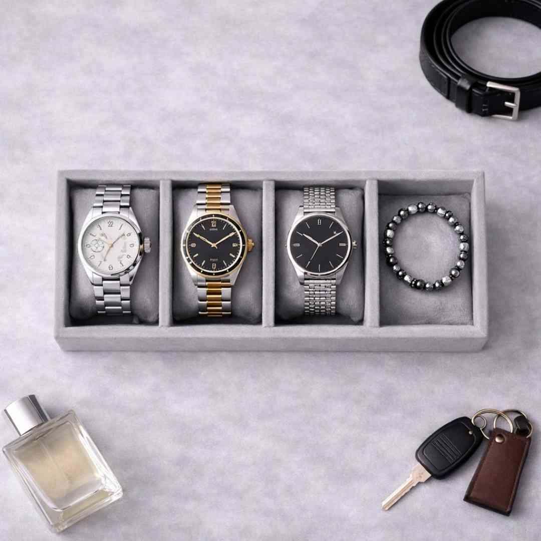 TBT 4 Slot Watch Tray – Elegant Watch Organisation for Modern Wardrobes