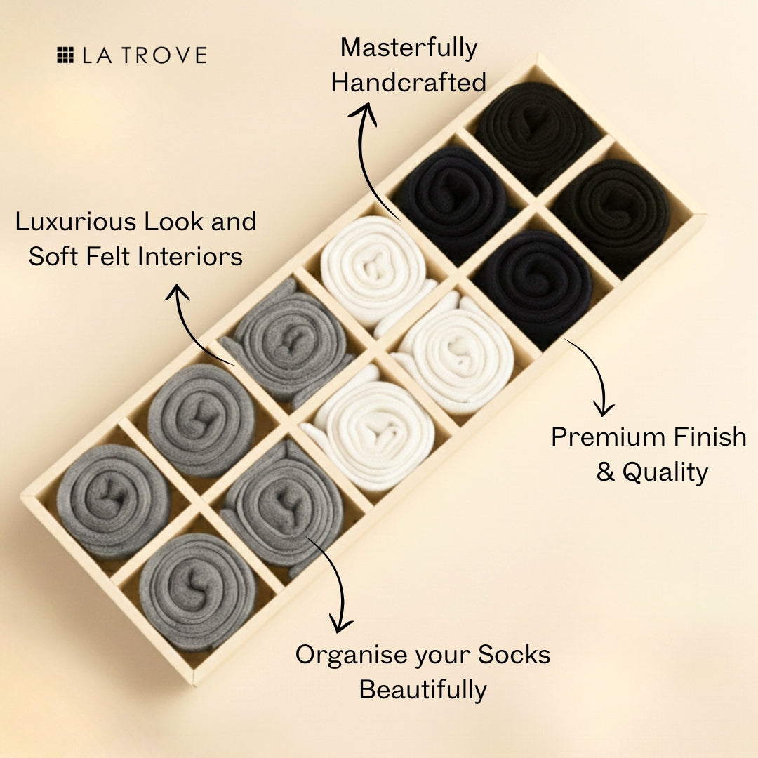 12 Slot Socks Tray for Socks & Small Accessories