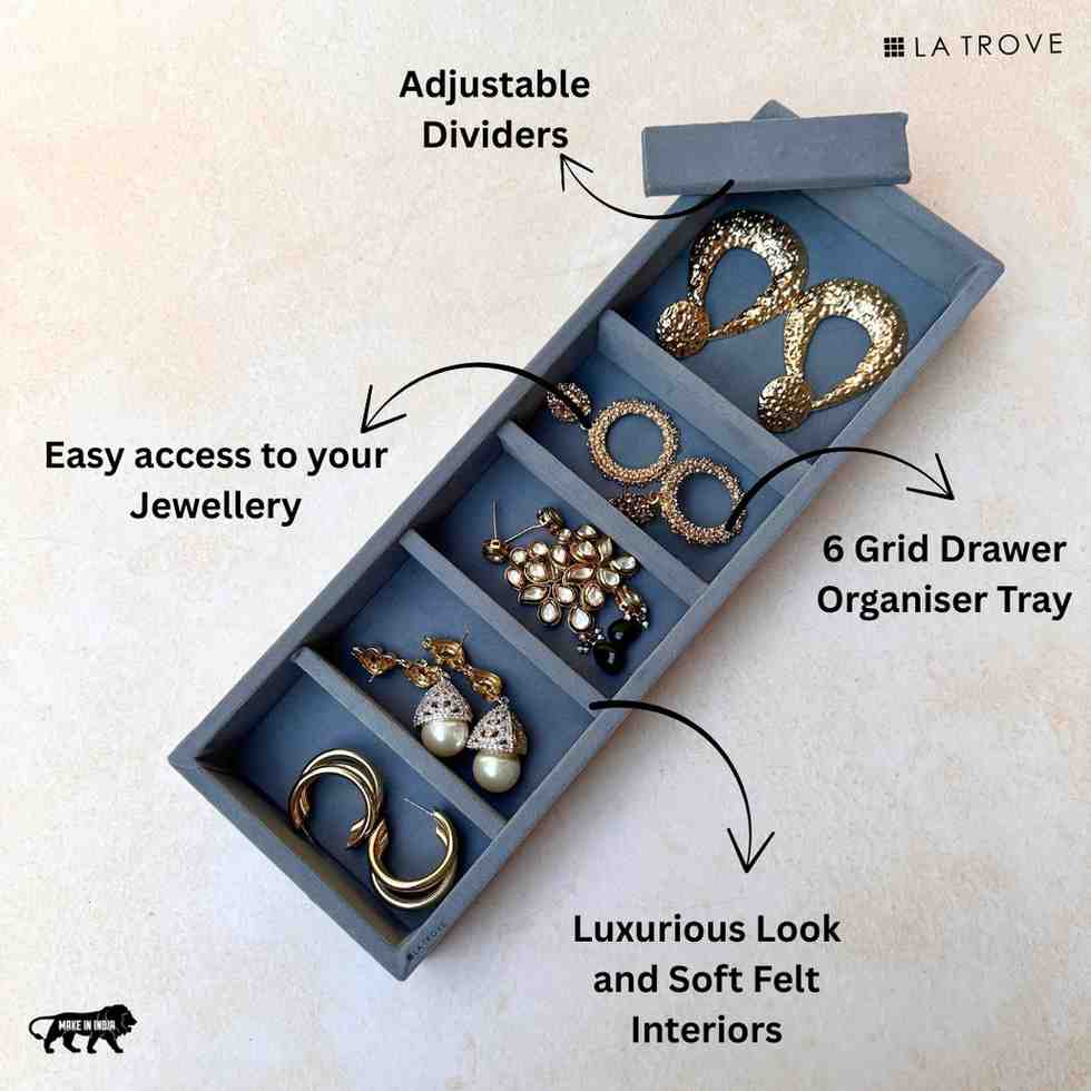6 Grid Jewellery Tray (Sleek)