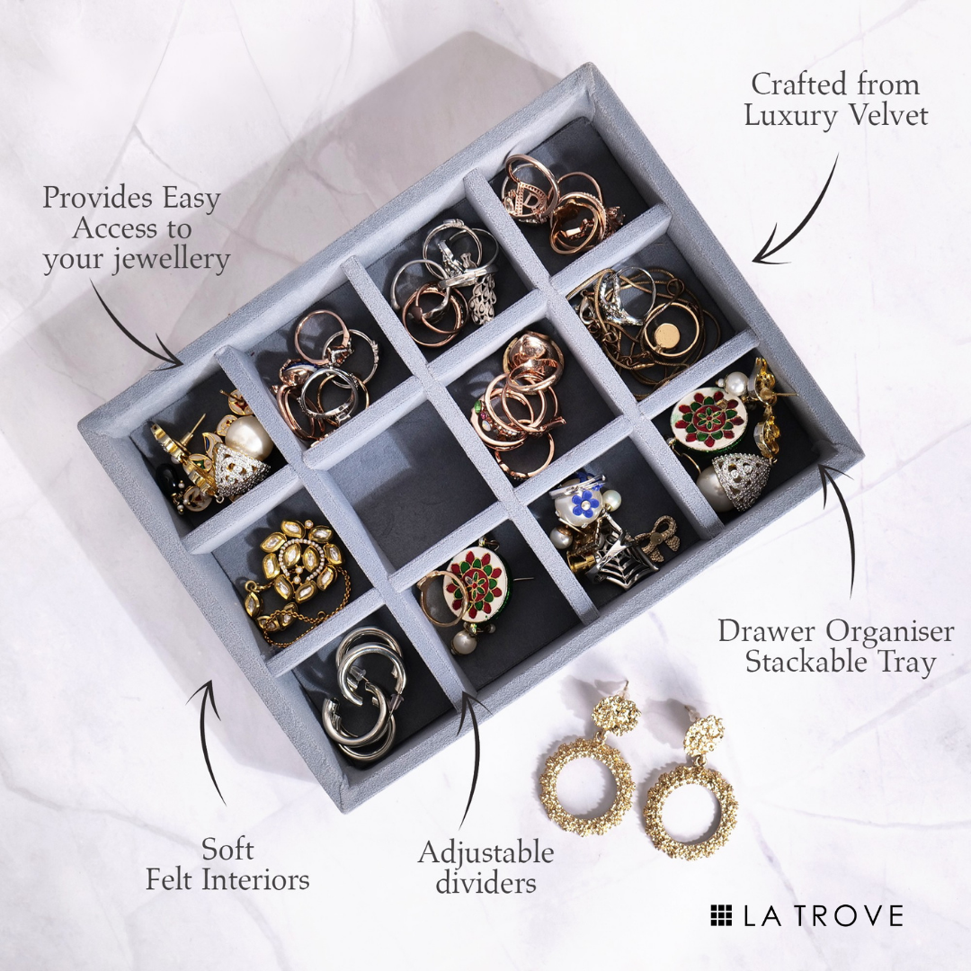 Luxury 12 Grids Jewellery Tray