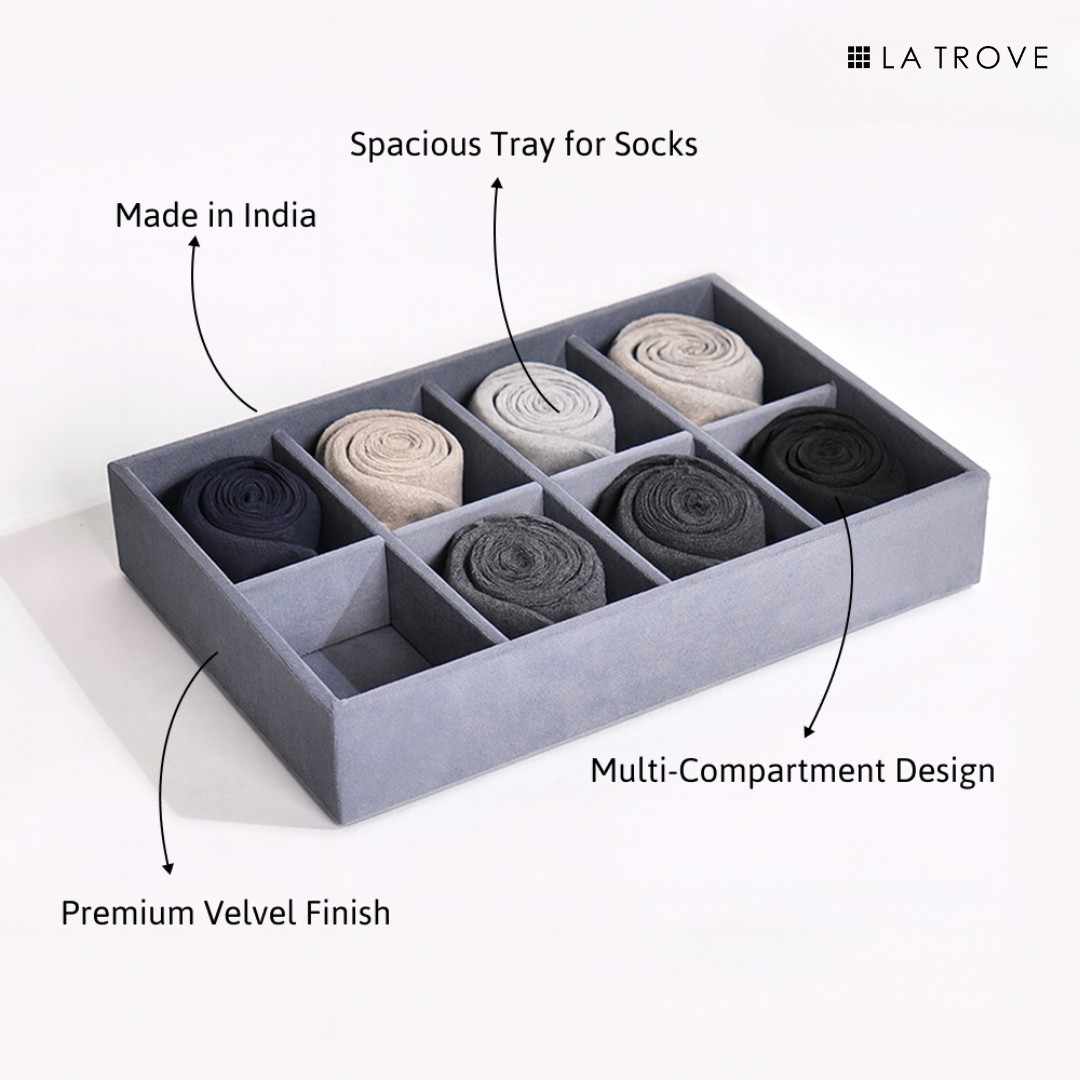 8 Slot Socks Organiser Tray