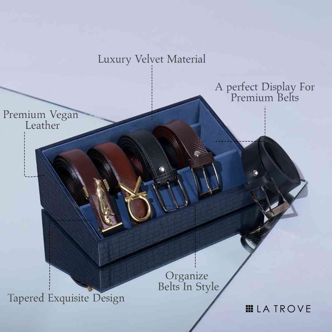 5 Slot Luxury Vegan Leather Belt Tray