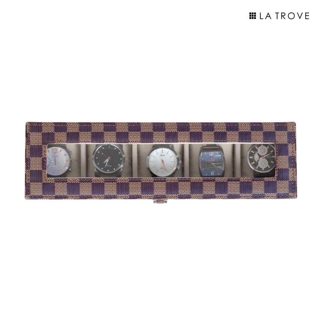 5 Slot Watch Box (With Glass Top)