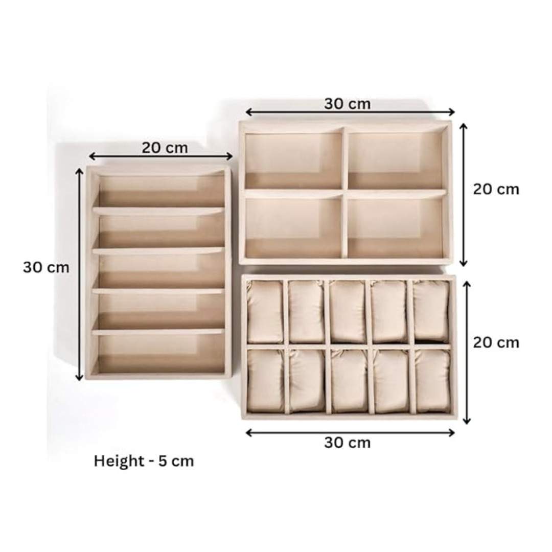 Combo of Watch, Sunglass & Belt Organizer Trays