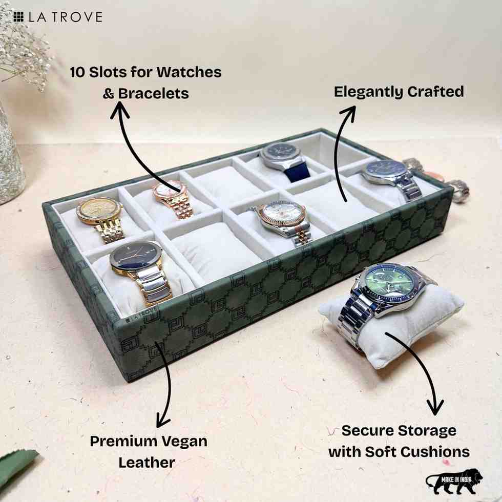 Designer 10-Slot Watch Tray