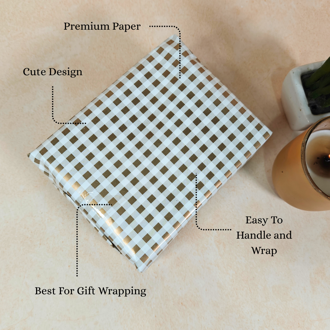 Golden Checks Packing Paper