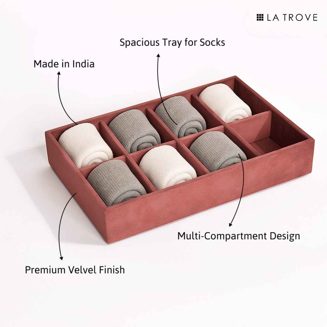 8 Slot Socks Organiser Tray