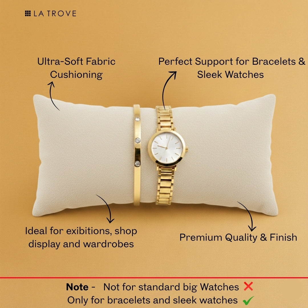 Pack of 3 Long Velvet Pillow Set – Watch, Bangle & Bracelet Trays