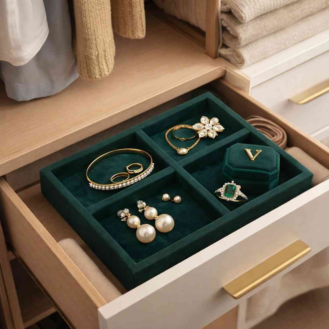 Luxury Small 4 Grids Jewellery Tray