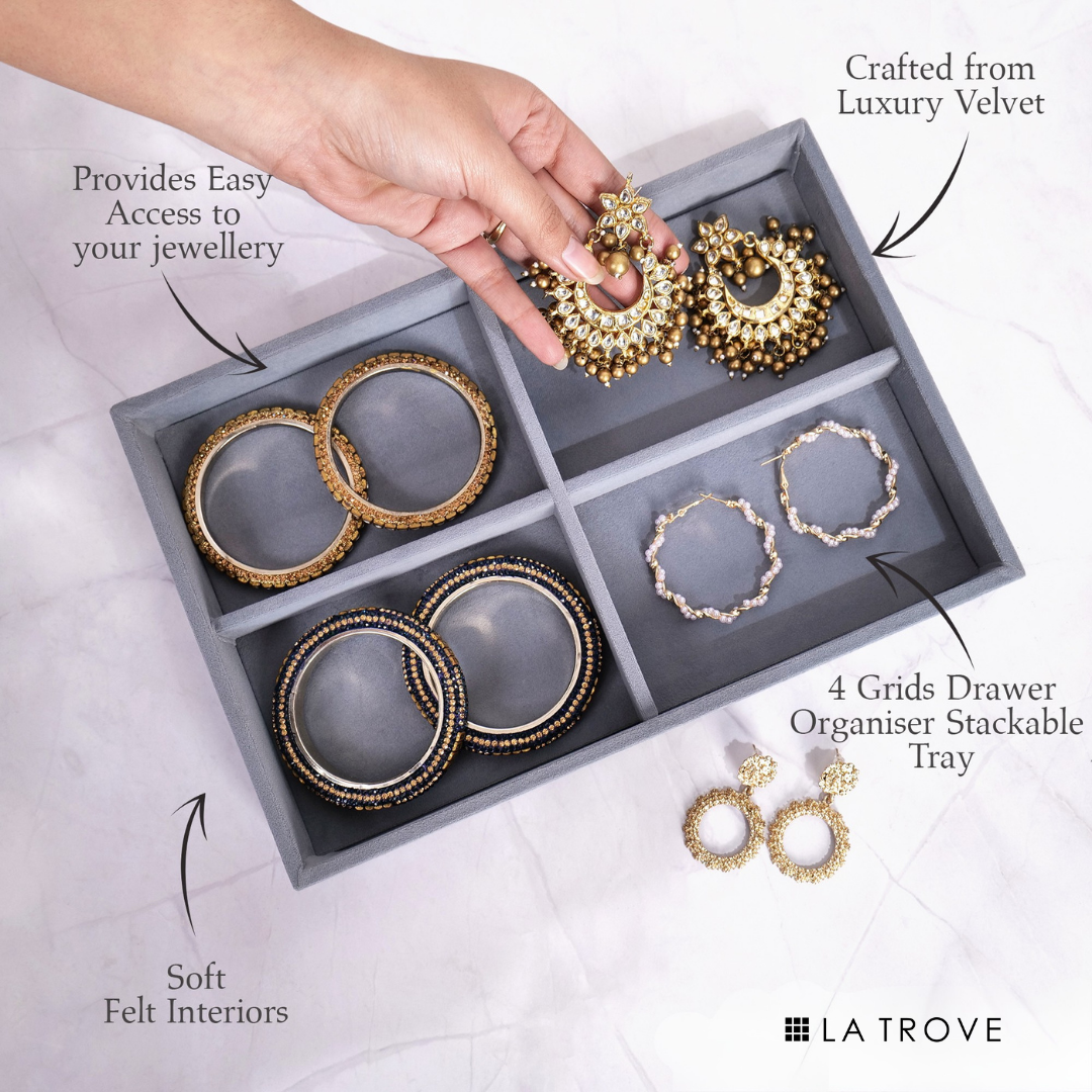 Luxury 4 Section Jewellery Tray