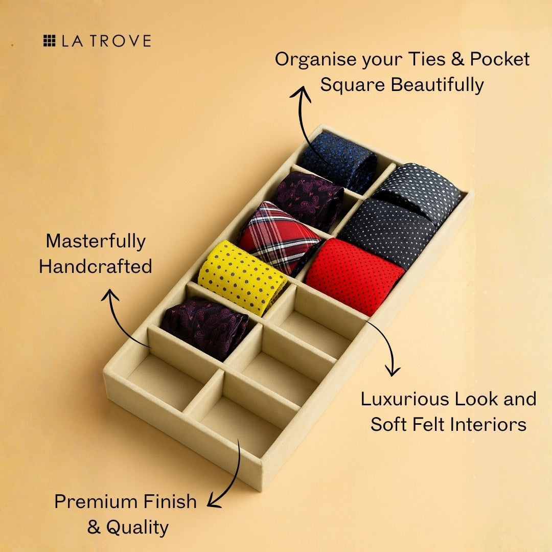 12 Slot Tie Tray for Ties, Scarves & Belts