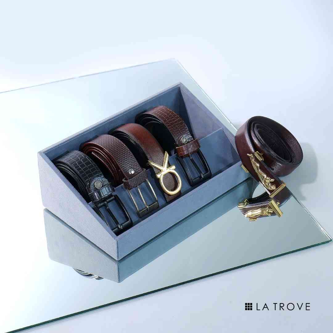 5 Slot Luxury Velvet Belt Tray