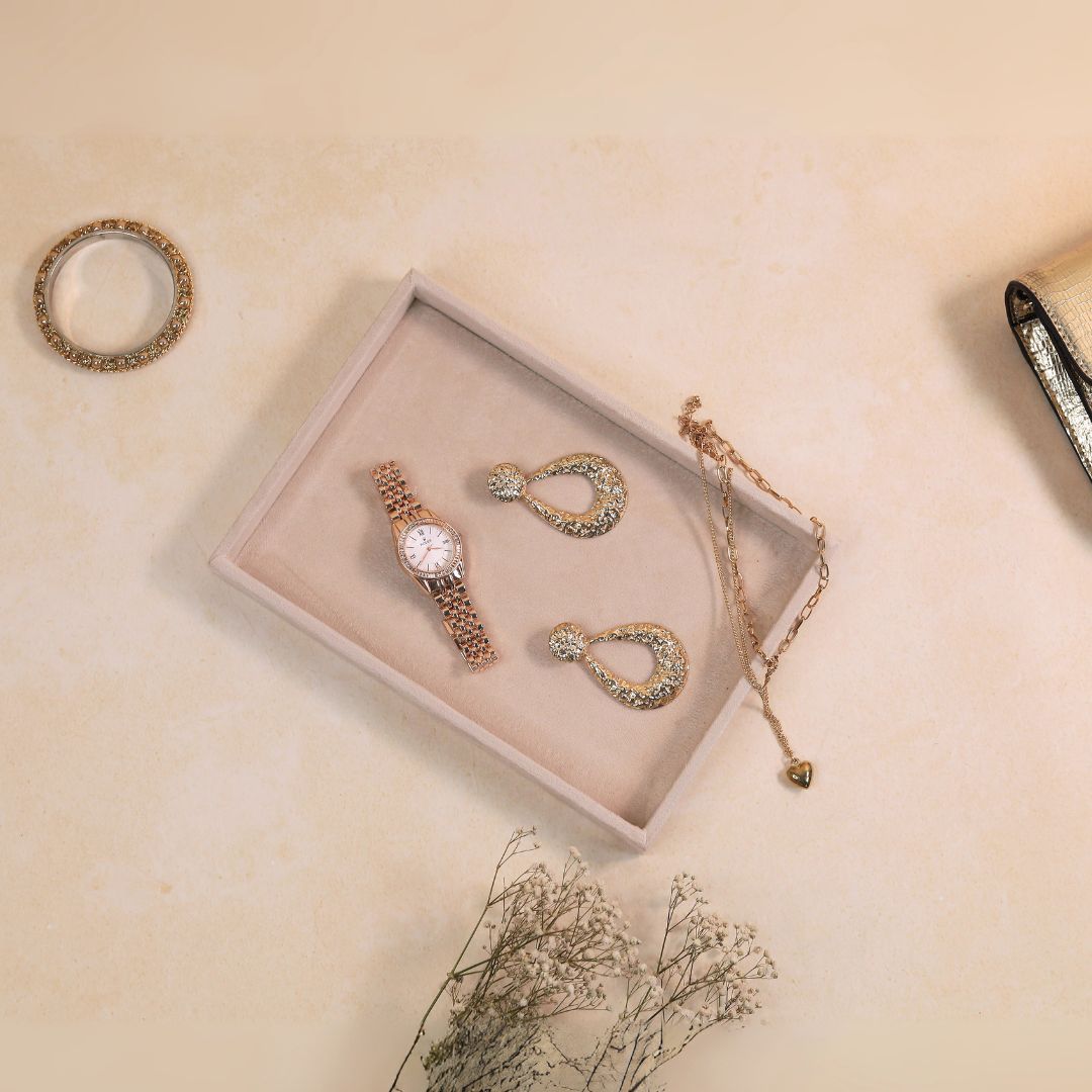 Cream Jewellery Organiser Plain Tray – Elegant Storage by La Trove.