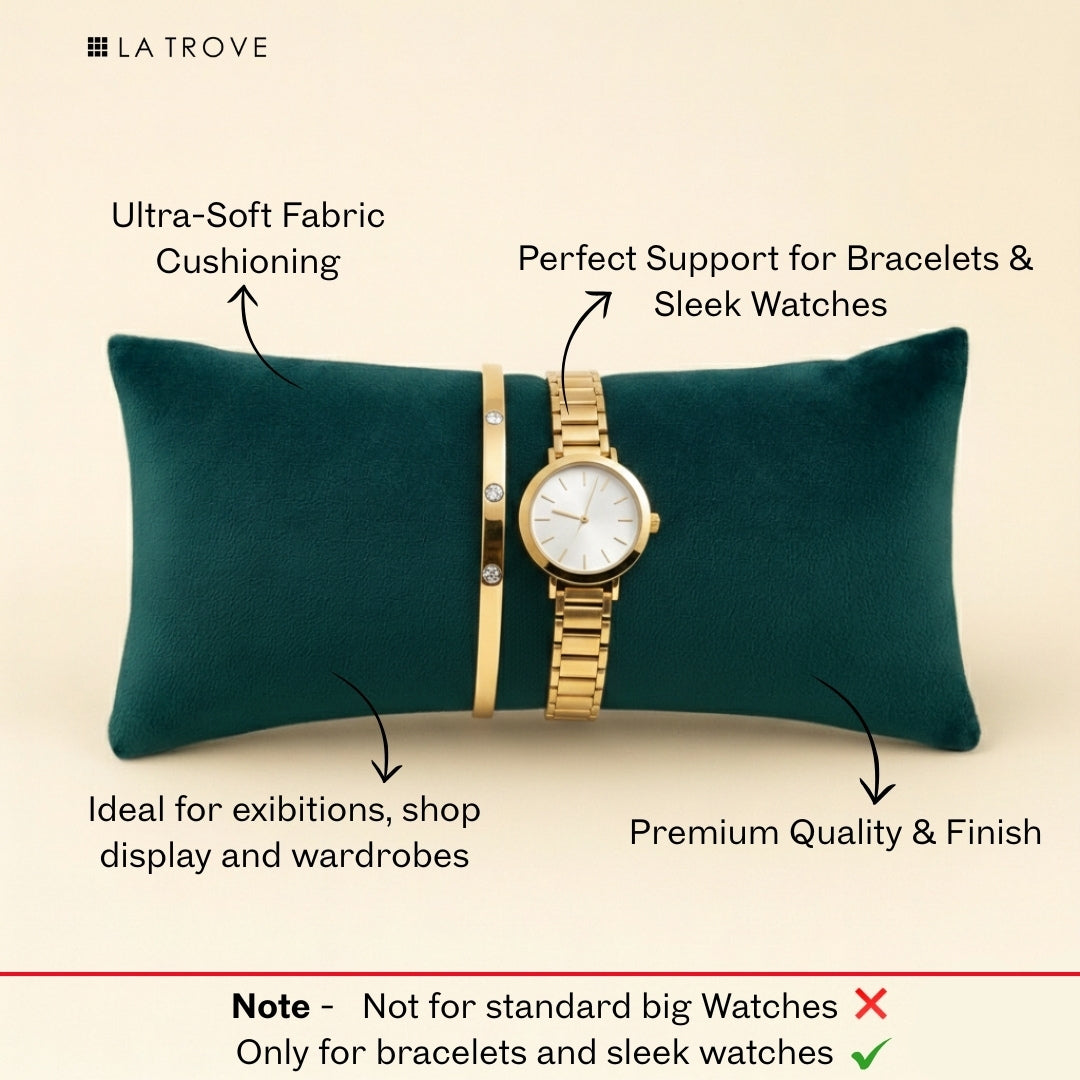 Pack of 1 Long Velvet Pillow for Watch, Bangle & Bracelet Trays