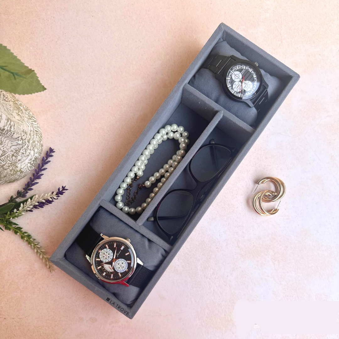 2 Slot Watch & Sunglass Organiser Tray (Sleek)