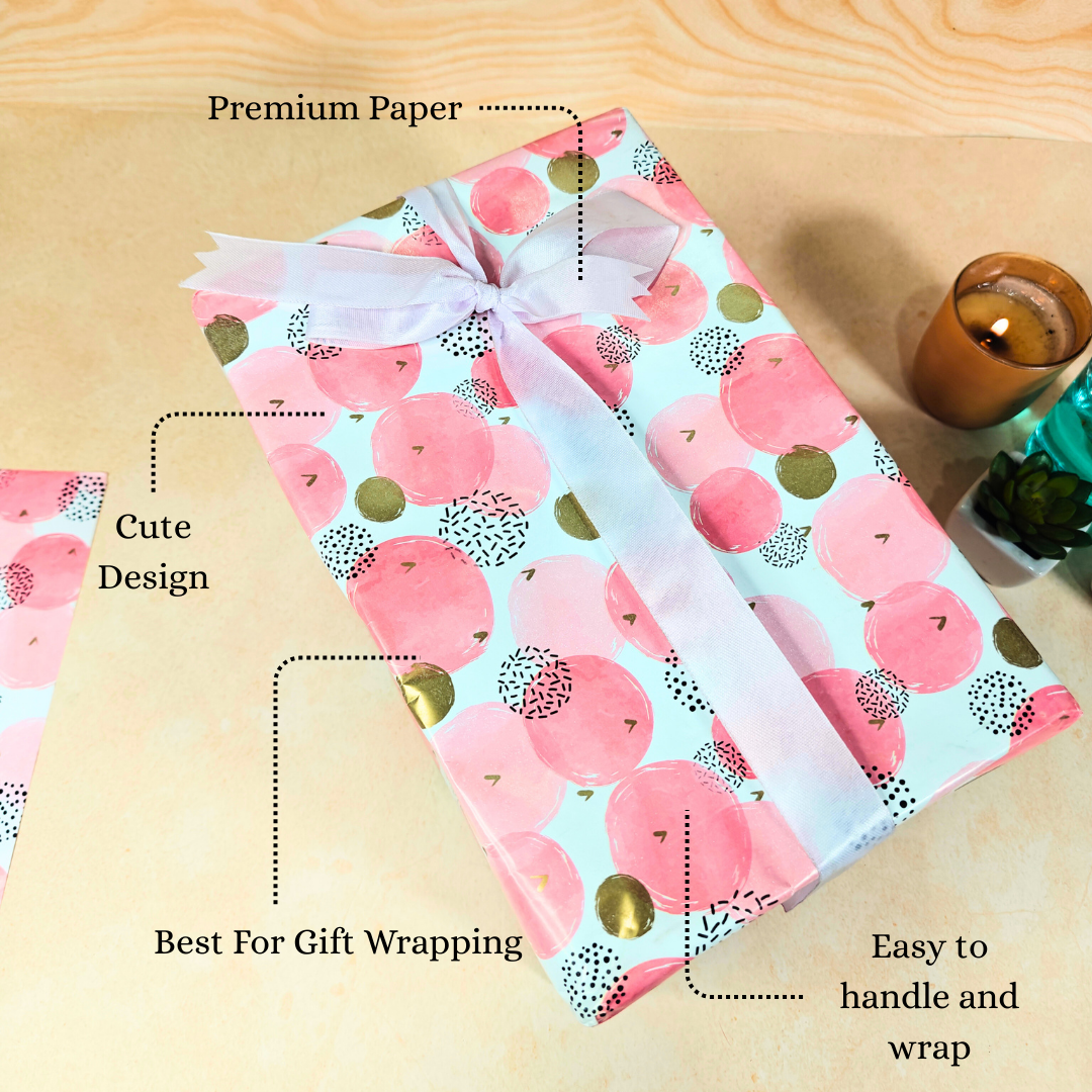 Pink Bubbles Packing Paper