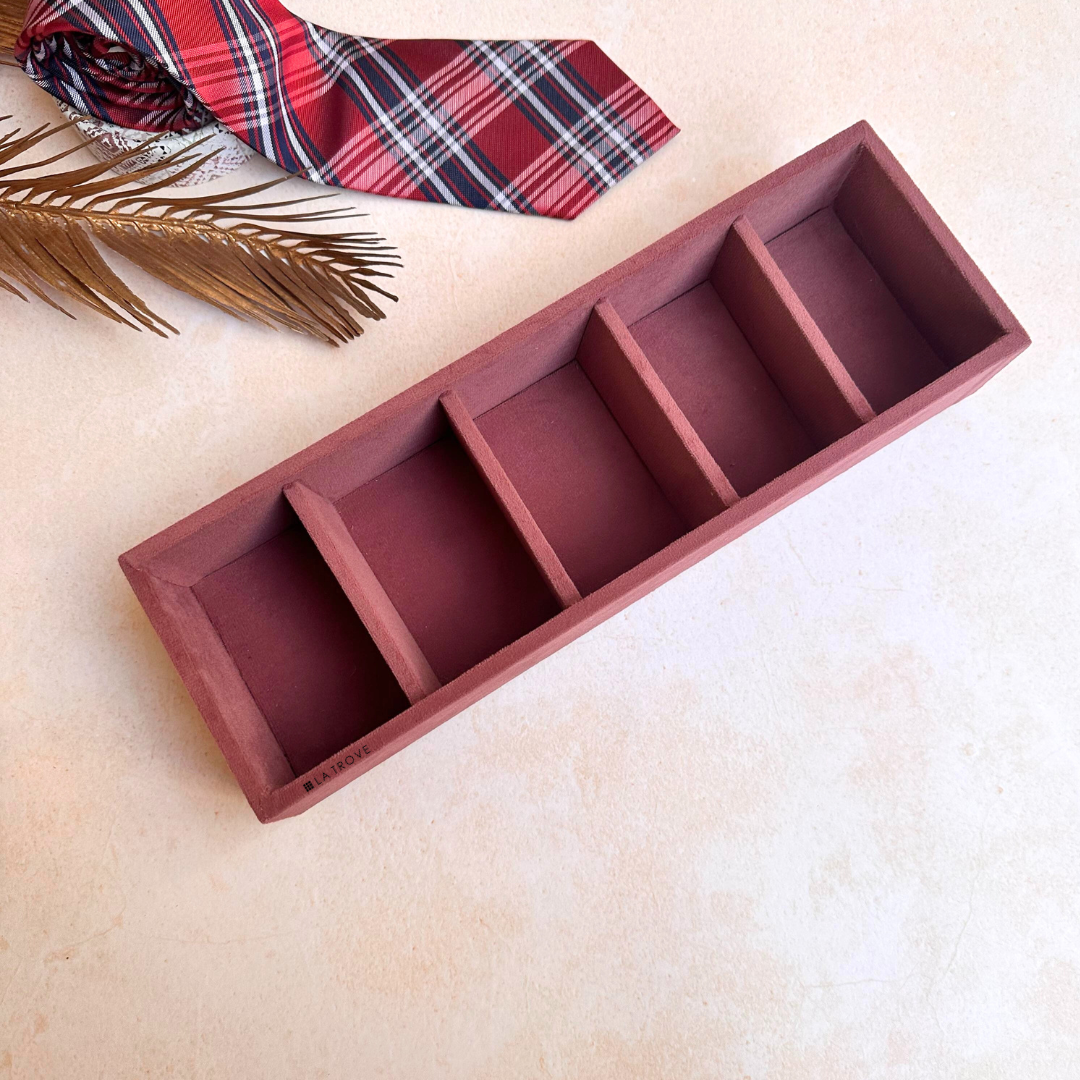 5 Slot Tie & Pocket Square Tray (Sleek)