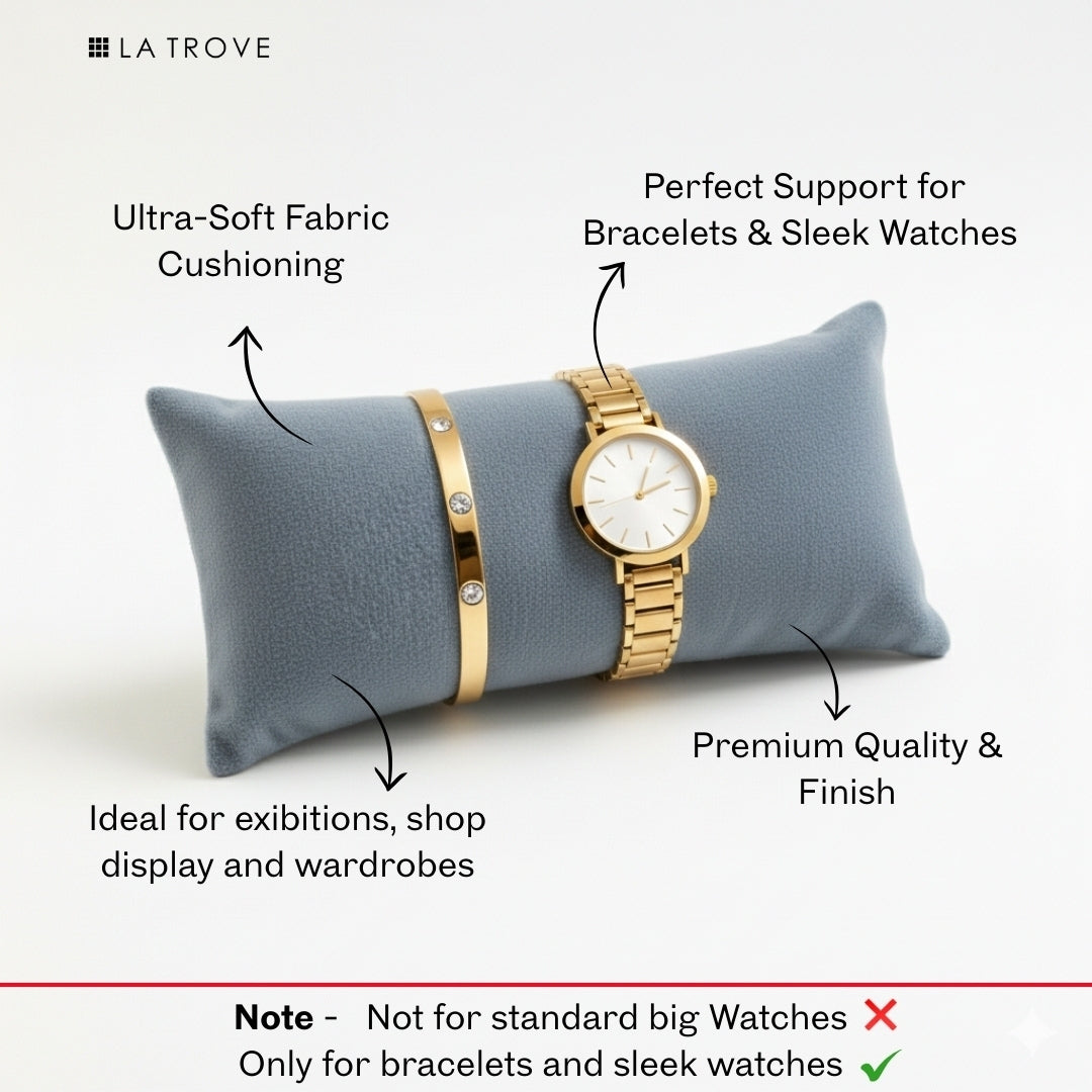 Pack of 1 Long Velvet Pillow for Watch, Bangle & Bracelet Trays