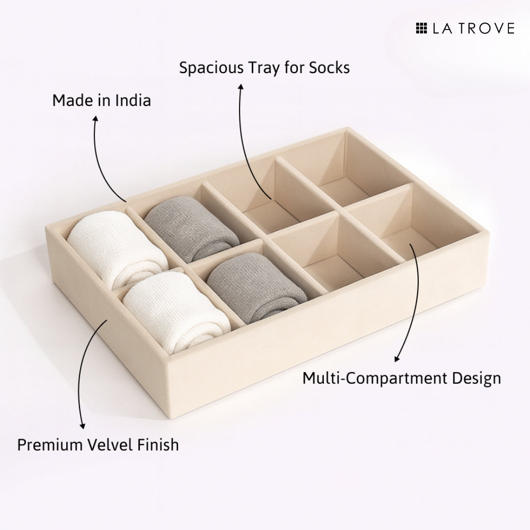 8 Slot Socks Organiser Tray